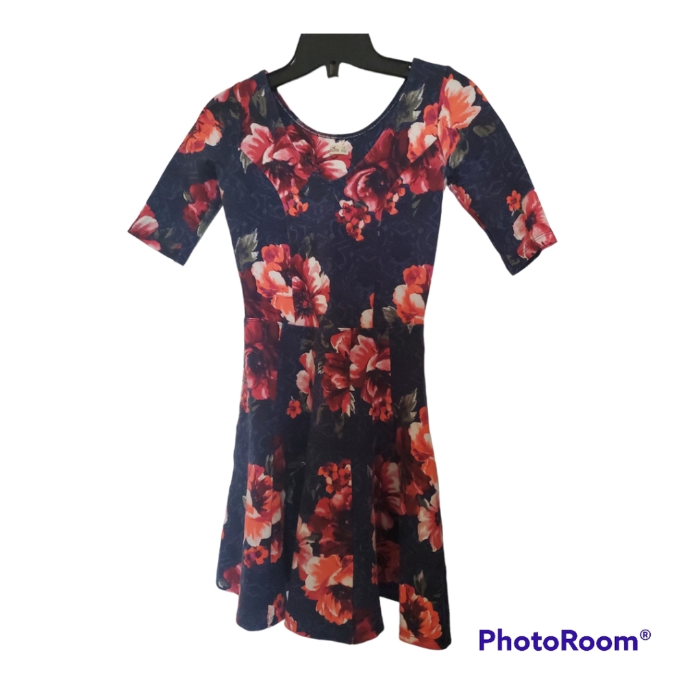 HOLLISTER Girl's Floral Print Flare Dress - Size 8, M